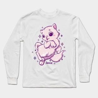 Cute cat easily distracted by sparkles Long Sleeve T-Shirt